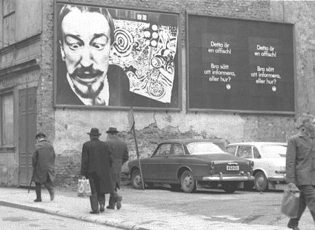 Authentic picture from Ture Sjolader,s outdoor exhibition and TV experiment 1964/65.